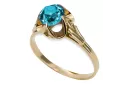 Vintage craft Ring Aquamarine 14K Yellow gold vrc023y
