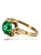 14K Yellow gold Emerald Ring Vintage vrc023y