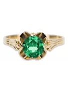 14K Yellow gold Emerald Ring Vintage vrc023y