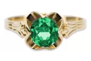 14K Yellow gold Emerald Ring Vintage vrc023y