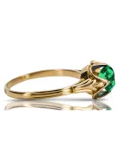 14K Yellow gold Emerald Ring Vintage vrc023y