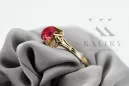Or jaune 14 carats Rubis Anneau Bijoux vintage vrc023y