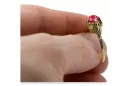 Ring Rubinrot 14 Karat Gelbgold Vintage vrc023y