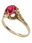 Ring Ruby 14K Yellow gold Vintage Jewlery vrc023y