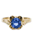 Sapphire 14K Yellow gold Ring Vintage craft vrc023y