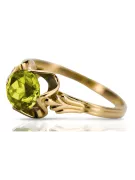 Ring Gelber Peridot 14 Karat Gelbgold Vintage Stil vrc023y