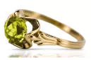 Ring Gelber Peridot 14 Karat Gelbgold Vintage Stil vrc023y