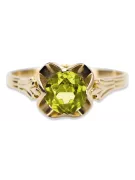 Ring Gelber Peridot 14 Karat Gelbgold Vintage Stil vrc023y