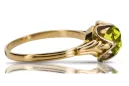 Ring Gelber Peridot 14 Karat Gelbgold Vintage Stil vrc023y