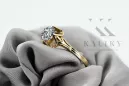 Or jaune 14 carats Zircon Anneau Style vintage vrc023y