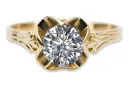 Or jaune 14 carats Zircon Anneau Style vintage vrc023y