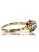 Or jaune 14 carats Zircon Anneau Style vintage vrc023y