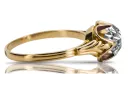 Or jaune 14 carats Zircon Anneau Style vintage vrc023y