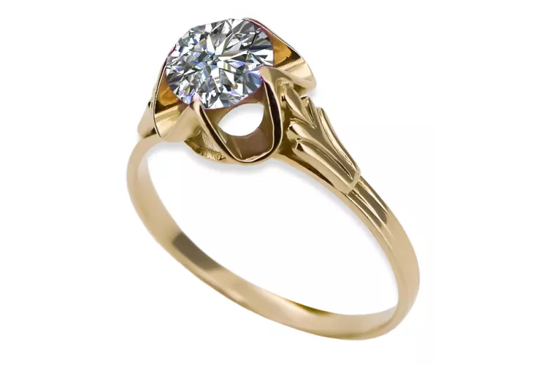 Vintage Ring Zircon 14K Yellow gold vrc023y