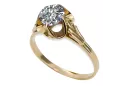 Or jaune 14 carats Zircon Anneau Style vintage vrc023y