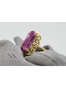 14 Karat Gelbgold Amethyst Ring Vintage Handwerk vrc038y