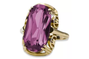Amethyst 14K Yellow gold Ring Vintage Jewlery vrc038y