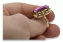 14 Karat Gelbgold Amethyst Ring Vintage Handwerk vrc038y