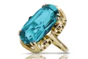 Ring Aquamarine 14K Yellow gold Vintage vrc038y
