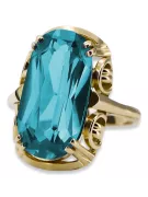 Aquamarin 14 Karat Gelbgold Ring Vintage Schmuck vrc038y