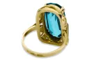 Anillo Joyería vintage Aguamarina Oro amarillo de 14 quilates vrc038y