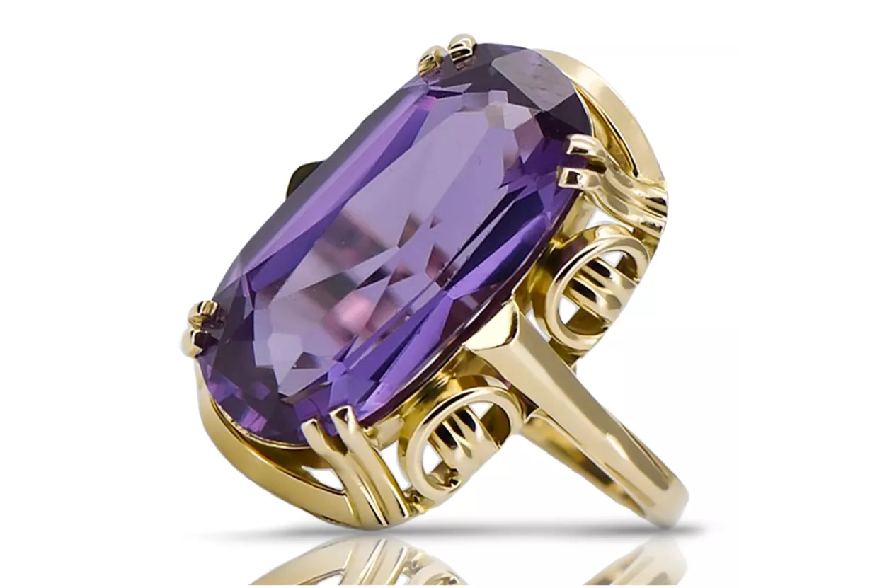 Ring Vintage Alexandrite 14K Yellow gold vrc038y