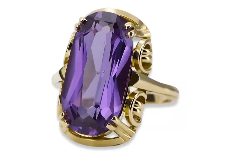 Ring Vintage Alexandrite 14K Yellow gold vrc038y