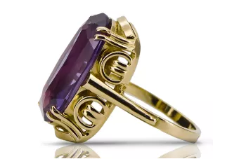 Anneau Alexandrite Or jaune 14 carats Artisanat vintage vrc038y