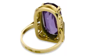 Anneau Alexandrite Or jaune 14 carats Artisanat vintage vrc038y