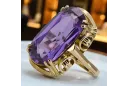 Anneau Alexandrite Or jaune 14 carats Artisanat vintage vrc038y