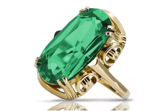 Bijoux vintage Anneau Émeraude Or jaune 14 carats vrc038y