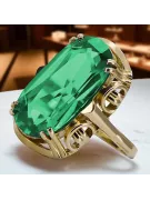 Esmeralda Oro amarillo de 14 quilates Anillo Estilo vintage vrc038y