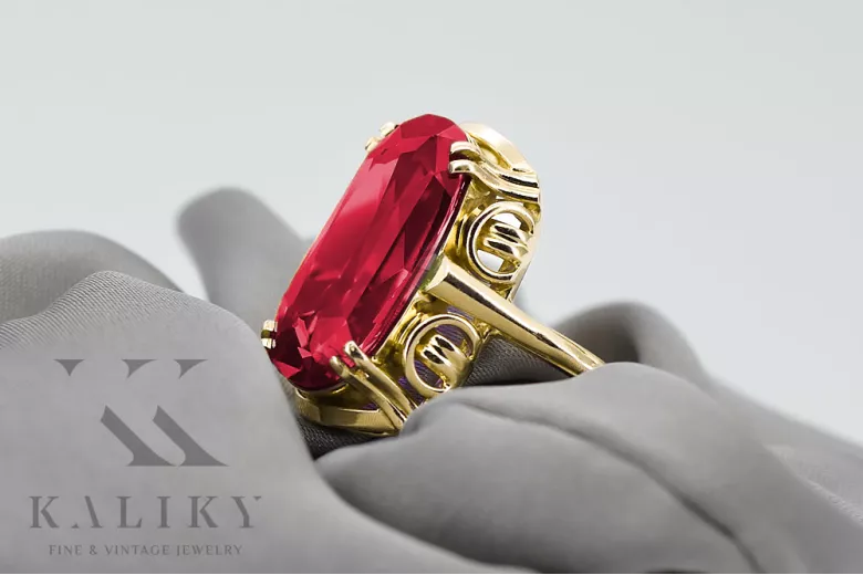 Κίτρινος χρυσός 14 καρατίων Ρουβίνι  Vintage Jewlery vrc038y