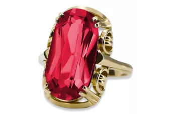 Rubí Oro amarillo de 14 quilates Anillo Joyería vintage vrc038y