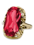 14K Yellow gold Ruby Ring Vintage style vrc038y