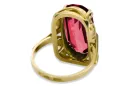 Rubinrot 14 Karat Gelbgold Ring Vintage Stil vrc038y