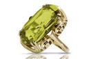 Vintage bijuterii Inel Peridot galben Aur galben 14K vrc038y