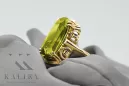 Vintage bijuterii Inel Peridot galben Aur galben 14K vrc038y