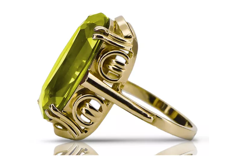 Žlutý peridot 14k žluté zlato  Vintage craft vrc038y