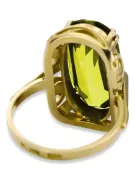 Anillo Peridoto amarillo Oro amarillo de 14 quilates Joyería vintage vrc038y
