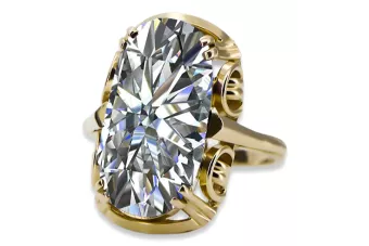 Циркон 14K жълто злато Пръстен Винтидж vrc038y