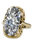 14 Karat Gelbgold Zirkon Ring Vintage Handwerk vrc038y