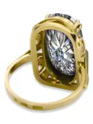 Vintage craft Ring Zircon 14K Yellow gold vrc038y
