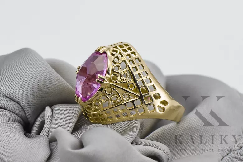 Ametyst 14k žluté zlato  Vintage vrc030y
