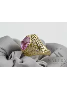 Vintage craft Ring Amethyst 14K Yellow gold vrc030y