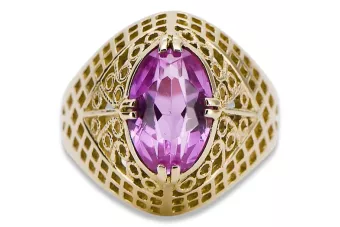 خاتم مجوهرات فينتاج أميثست 14 كارت من الذهب الأصفر vrc030y