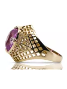 Vintage craft Ring Amethyst 14K Yellow gold vrc030y