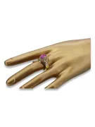 Oro amarillo de 14 quilates Amatista Anillo Vintage vrc030y