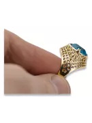 14k geltono aukso Akvamarinas Žiedas Vintage vrc030y