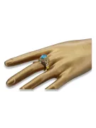 14K Yellow gold Aquamarine Ring Vintage style vrc030y